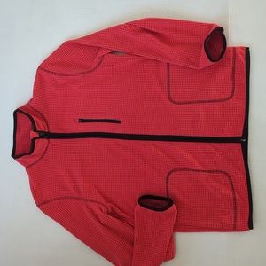 Xersion Full Zip Lightweight Athletic Jacket LARGE Black Orange/Red